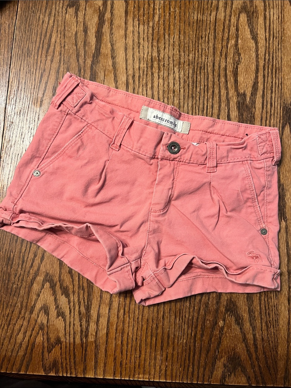 Vintage abercrombie low rise Coral Pink Classic Rolled-Hem Shorts